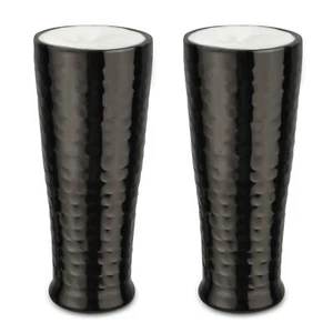 Stainless Steel Tall Hammered Double Wall Insulated Beer Tumbler (Set of 2) - Picture 1 of 5