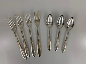 Oneida Nobility Vintage Flatware Dinnerware Art Deco Forks (4) Spoons (3) Combo - Picture 1 of 7