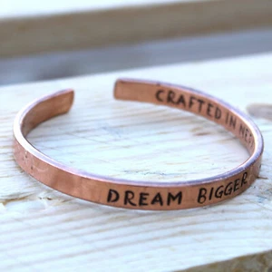 COPPER NEPAL INSPIRATION BRACELET HAND CRAFTED BANGLE HEAL UNISEX FREE SIZE - Picture 1 of 5