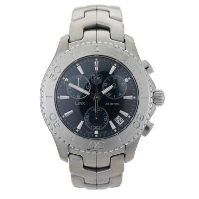 TAG Heuer Link Chronograph CJ1112 Navy Blue Dial 41mm Men's Watch Full Set - Image 1 of 4
