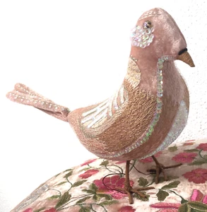Anke Drechsel Luxus Taube Rosa Bestikt Silk Velvet Dove Colomba El Sordo Colombe - Bild 1 von 16