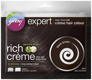 5x SACHETS Godrej Expert Creme Hair Colour Black Brown 20G+20Ml - Picture 1 of 9