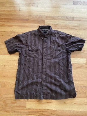 Anchor синий коротким рукавом рубашка на пуговицах взрослых большой коричневый в полоску отличном - Изображение 1 из 4