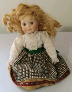 Muñeca victoriana de porcelana de 10 pulgadas sentada vintage - Imagen 1 de 7