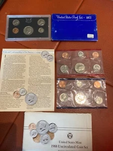 1988 P&D Mint Set & 1972 proof set - Picture 1 of 3