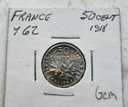 1918 France 50 Centimes Coin BG