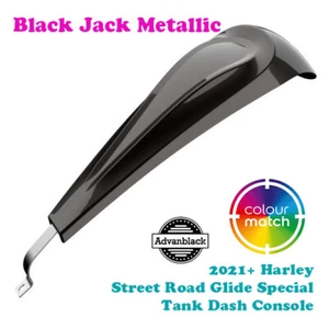 Black Jack Metallic  Low-profile Tank Dash Console for 21+ Harley Street Special - Picture 1 of 6