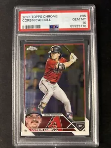 CORBIN CARROLL 2023 Topps Chrome RC PSA 10 GEM MT Rookie Of The Year - Picture 1 of 3