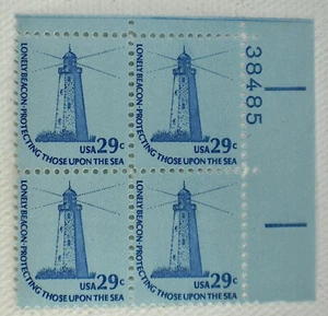 US STAMPS SCOTT #1605 SANDY HOOK LIGHTHOUSE PLATE BLOCK 29C W/PLATE # MNH, 1978 - Picture 1 of 2