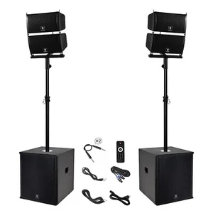 Proreck Club 6000 15-inch 6000W P.M.P.O Stereo PA Speaker System Combo Set - Picture 1 of 5