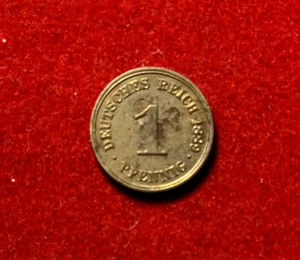 Germany 1889 A Pfennig Copper Coin KM#1 T3332 - Picture 1 of 2