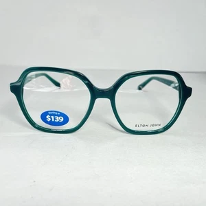 Elton John Eyewear Bell Bottom Eyeglasses Green, Gold Trim Frames Brand New - Picture 1 of 9