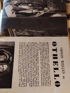 Sk228 Ephemera 1950s article Orson Welles Othello - Picture 1 of 1