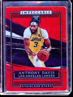 2021-22 Panini Impeccable #7 Anthony Davis Stainless Stars Asia Red - Image 1 of 2