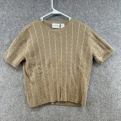 Suéter para mujer Liz Claiborne talla grande beige manga corta pulóver Foto 1 de 4