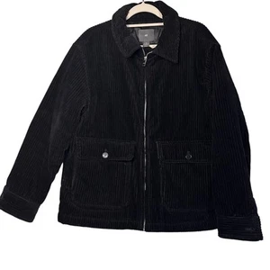 Mens H&M black corduroy ridged jacket size Large - Picture 1 of 8