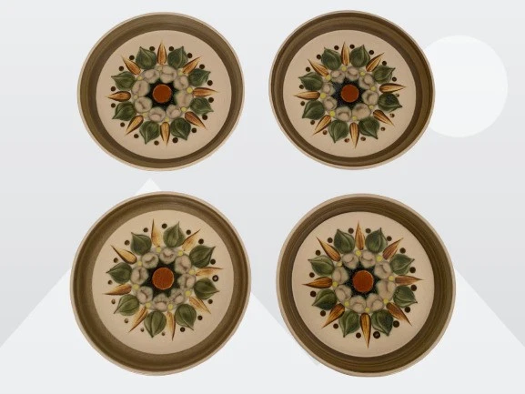 Platos de ensalada de pan de 6,5" Denby Langley vintage años 70 lote de 4 estrellas Sherwood Foto 1 de 4