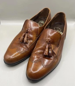 Florsheim Designer braun Leder Quaste Slipper Budapester Schuhe Herren Größe 7,5D - Bild 1 von 14