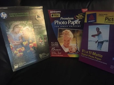 Lot of Photo paper -Hp Glossy 50 Sheets, Avery 40 Sheets and Walgreens 15 Sheets - Image 1 of 4