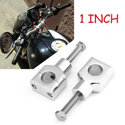 Abrazadera elevadora de manillar de 1" para Harley Davidson XL 883 Hugger Sportster personalizada Foto 1 de 4