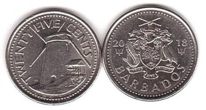 Barbados - 25 Cents 2018 aUNC Lemberg-Zp - Picture 1 of 1