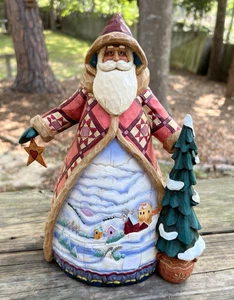 Jim Shore Santa DASHING THROUGH THE SNOW Star Tree Quilt 2003 art populaire #112237 - Photo 1/5