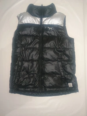Auténtico Chaleco Hinchado Victoria's Secret Alta Calidad Negro Plateado Para Mujer Talla XS Foto 1 de 4