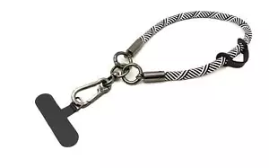 Wrist Loop Bracelet for Smartphone Cover From Nylon IN Black White - Bild 1 von 4
