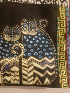 Laurel Burch Small Canvas Polka Dot Gatos Cats Tote Handbag LB4315 NWT FREE SHIP - Picture 1 of 9