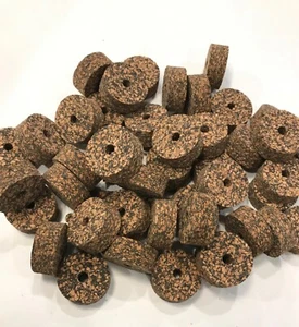 Anelli in sughero, 12 macchie scure, foro da 1 1/4” x 1/2” x 1/4” - Foto 1 di 1