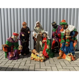 7 KRIPPENFIGUREN groß & Schäfer mit Lamm WEIHNACHTS KRIPPE Deko WEIHNACHTEN Xmas - Bild 1 von 1