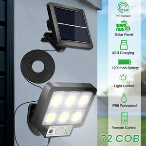 1200W LED Solar Street Light Motion Sensor Outdoor Garden Commercial Wall Lamp