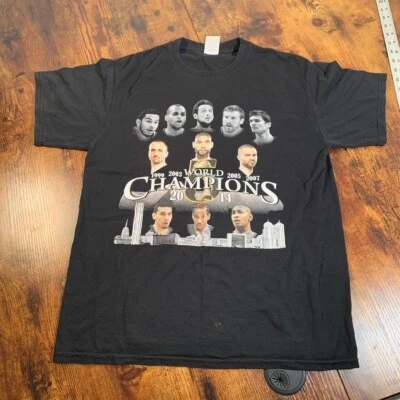 San Antonio Spurs Shirt Mens Medium NBA Spurs 2014 Playoffs Gray Graphic - Image 1 of 4