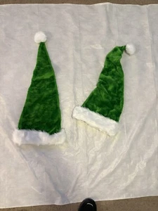 Two Santa Clause Christmas green Elf Hats Santa’s Helpers Costume - Picture 1 of 1
