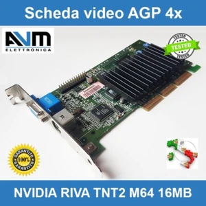 Scheda video AGP 4x NVIDIA RIVA TNT2 M64 16MB 180-P0009-0000-C02 VGA HP Compaq - Foto 1 di 5