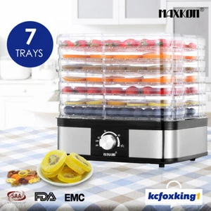 Maxkon Food Dehydrator 7 Trays Beef Jerky Maker Meat Fruit Dryer Stainless Steel - Picture 1 of 12