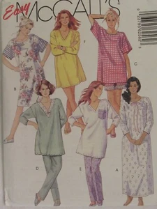 EZ OOP McCALLS 6256 Misses Nightshirt in 3 lengths & Pajamas PATTERN S/10-12 UC - Picture 1 of 3