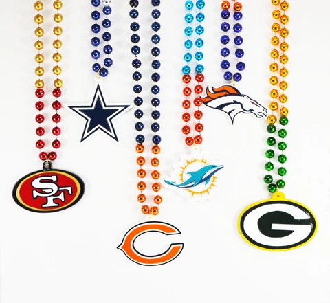 NFL Football Team Bead Necklace With Medallion Logo - Pick Your Team!! Cover