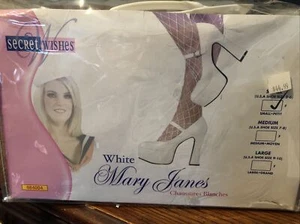 Costume White Mary Janes Shoes (Small 5-6) Halloween Costume Secret Wishes - Picture 1 of 3