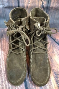 Minnetonka Tramper 428 Brown Suede Ankle Fringe Boots Womens 6 (r5c - Picture 1 of 10