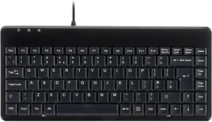PERIBOARD-409P Wired PS2 Mini Keyboard Black UK Layout - Picture 1 of 12