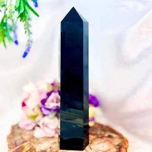 Black Obsidian Tower Crystal Generator 1320g 254mm - Bild 1 von 8