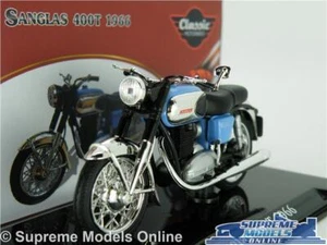 SANGLAS 400T MOTORBIKE MODEL BLUE 1966 1:24 SCALE IXO CLASSIC ATLAS MUSEUM K8 - Picture 1 of 4