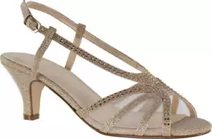 Women's Touch Ups Clara Heeled Sandal Champagne Synthetic 8 W - Picture 1 of 1