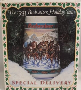 1993 Budweiser Holiday Stein “Special Delivery” Never Used In Box - Picture 1 of 5
