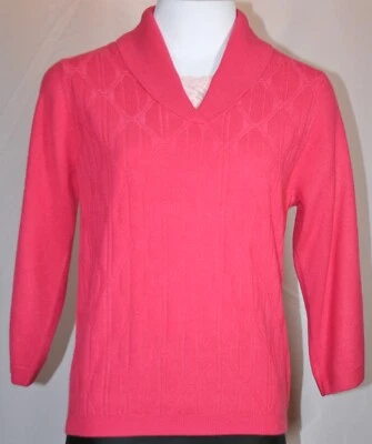 Alia Petites Coral Pink Knitted Pullover Sweater Size S - Image 1 of 4
