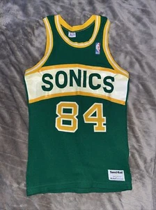 Seattle Sonics MacGregor Sand-Knit Size Youth M Jersey Green NBA SuperSonics 84 - Picture 1 of 8