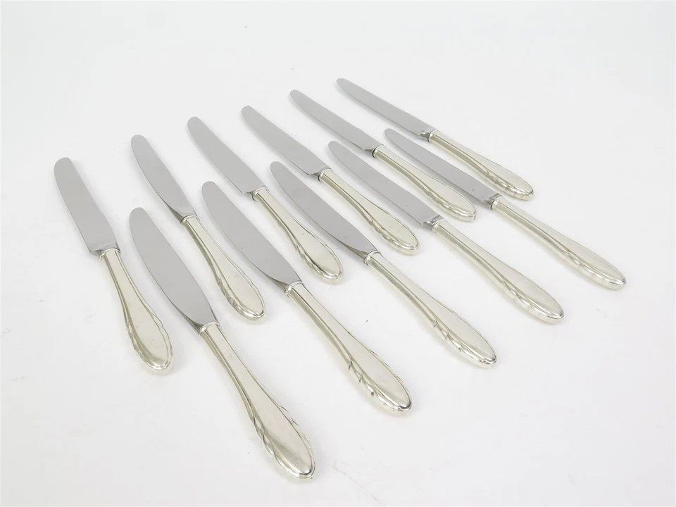 Juego lírico de 14 cuchillos de cena huecos modernos GORHAM mango de plata de ley 8,75" Foto 1 de 4