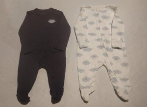 NWT Old Navy Cloud Footed Sleepers 2 Pack 0-3 Months Baby Boy Girl Unisex - Picture 1 of 1