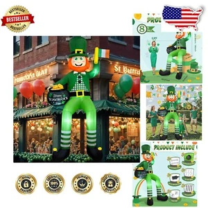 Sitting 8FT Leprechaun Inflatable for Roof or Yard with Bright LED Illumination - Picture 1 of 9